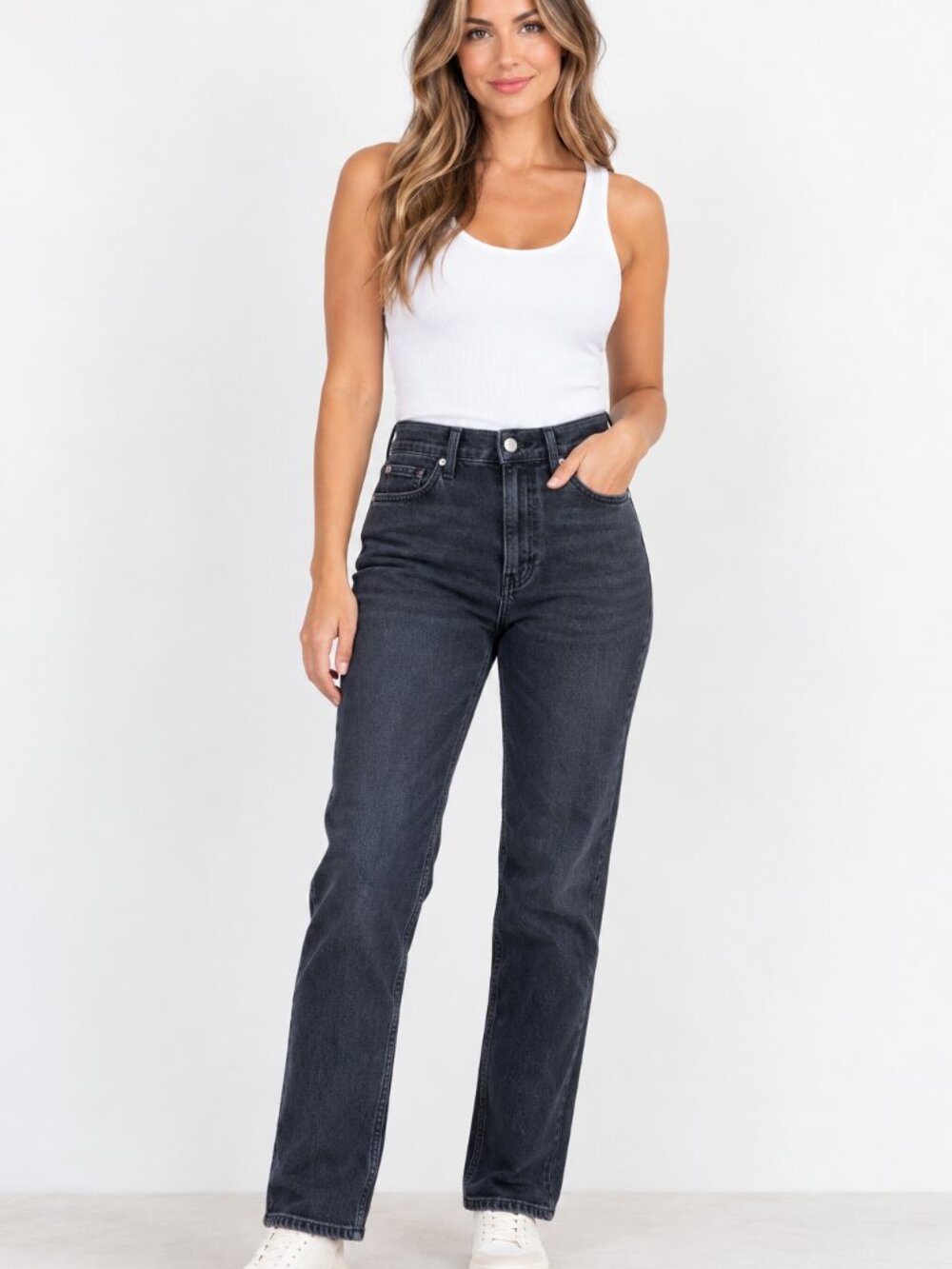Citizens of Humanity Charlotte High Rise Straight Jeans Size 30 Black